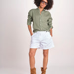 Camicia maschile in lino M012 655 MILITARE milaura 