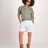 Camicia maschile in lino M012 655 MILITARE milaura 