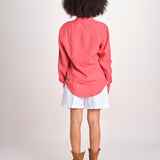 Camicia maschile in lino M012 951 ROSSO milaura 