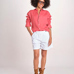 Camicia maschile in lino M012 951 ROSSO milaura 