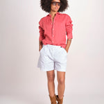 Camicia maschile in lino M012 951 ROSSO milaura 