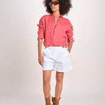 Camicia maschile in lino M012 951 ROSSO milaura 