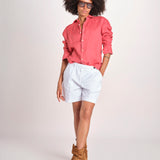 Camicia maschile in lino M012 951 ROSSO milaura 