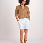 Camicia maschile in lino M012 973 CAPPUCCINO milaura 