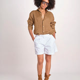 Camicia maschile in lino M012 973 CAPPUCCINO milaura 