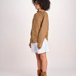 Camicia maschile in lino M012 973 CAPPUCCINO milaura 