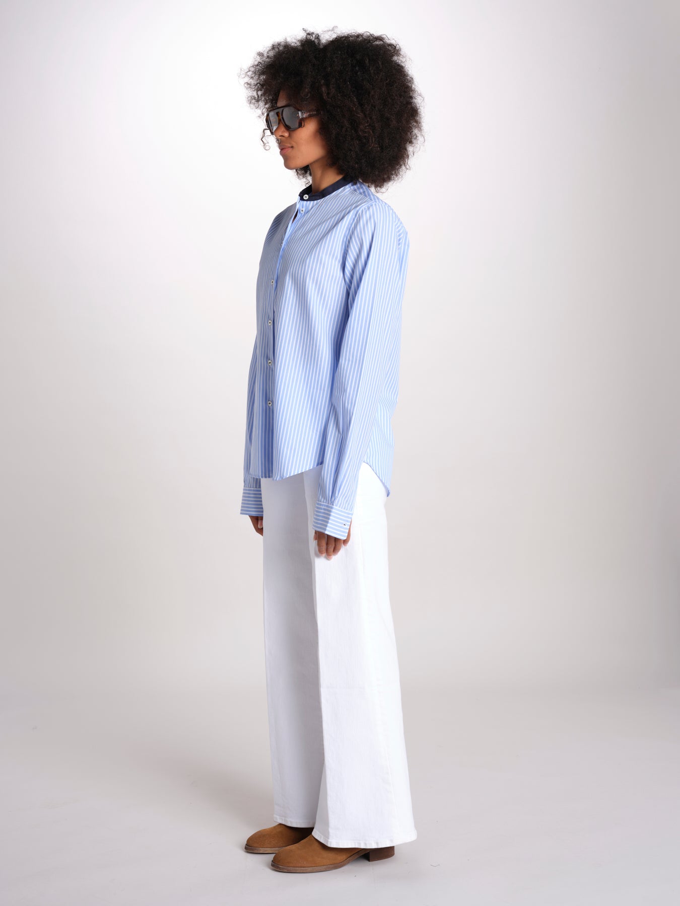 camicia a righe con collo guru MICA5630 BA milaura 
