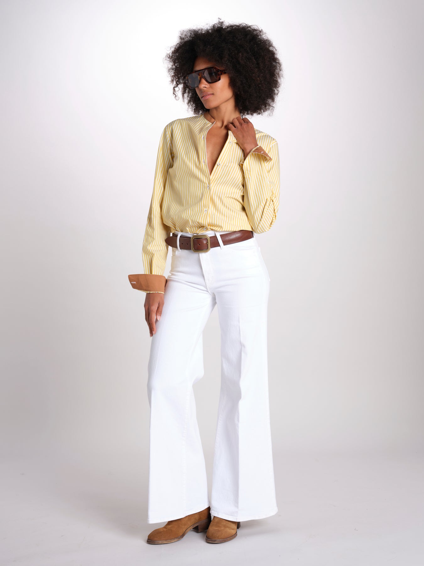 camicia a righe con collo guru MICA5630 BG milaura 