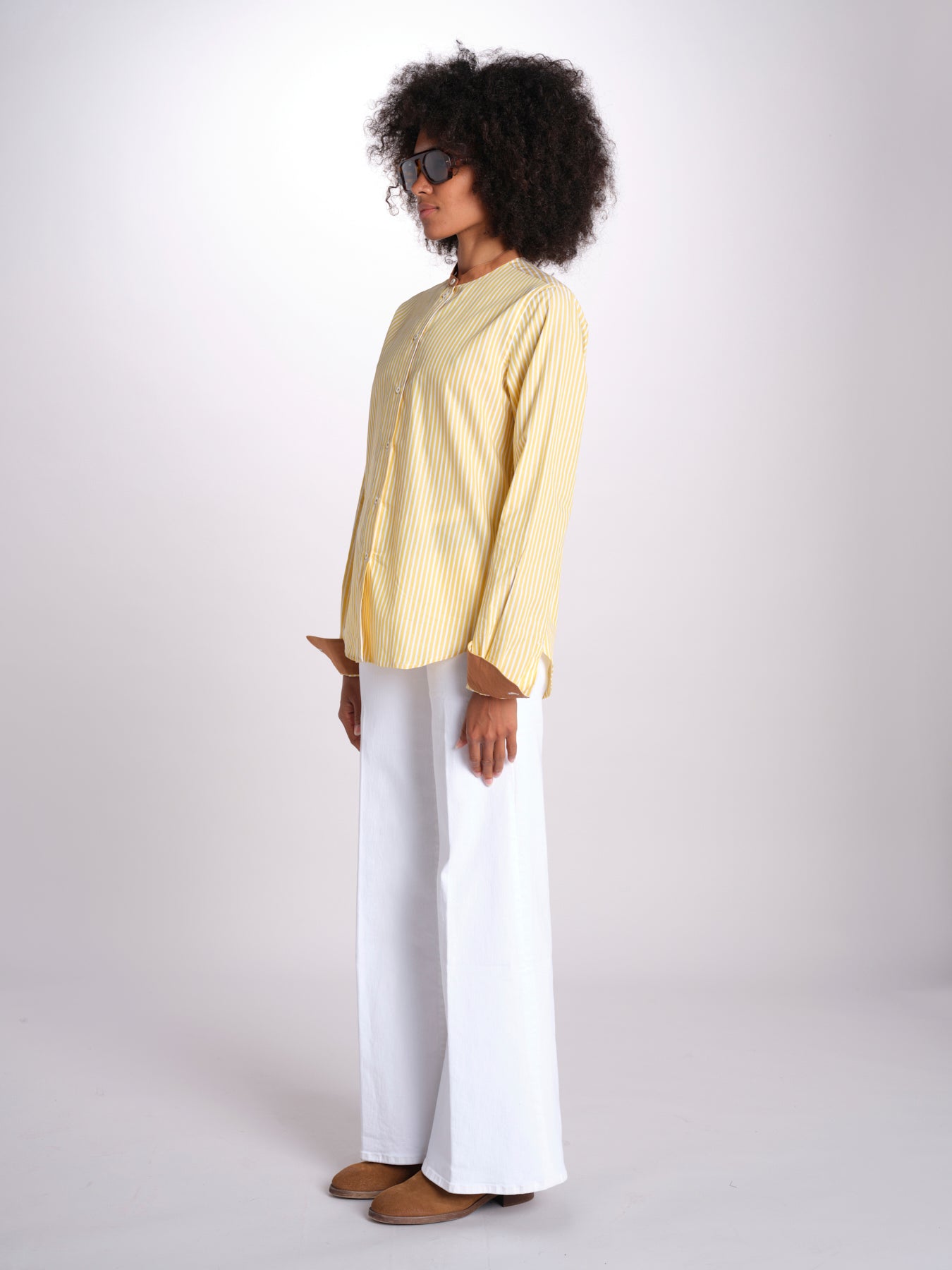 camicia a righe con collo guru MICA5630 BG milaura 
