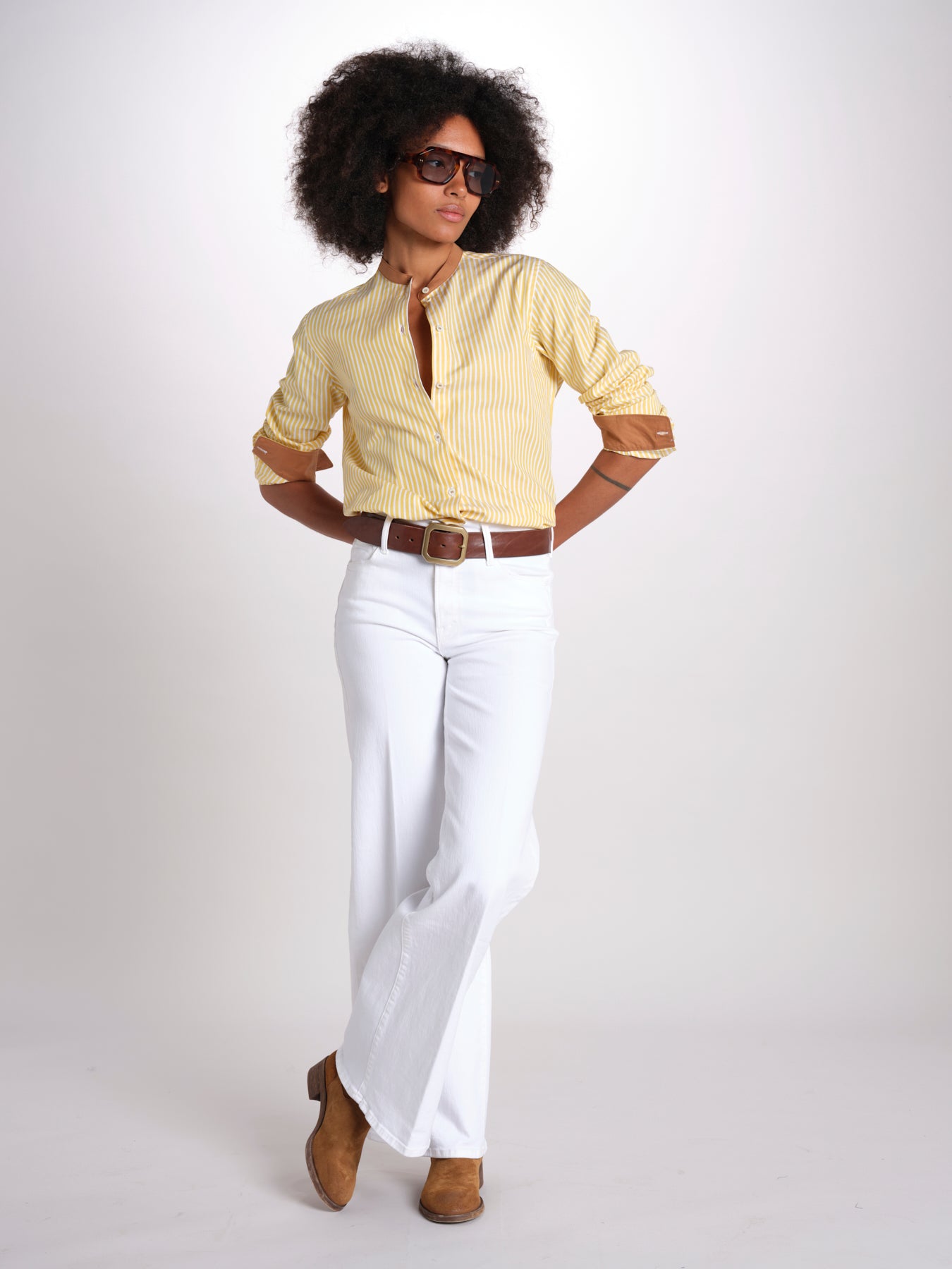 camicia a righe con collo guru MICA5630 BG milaura 