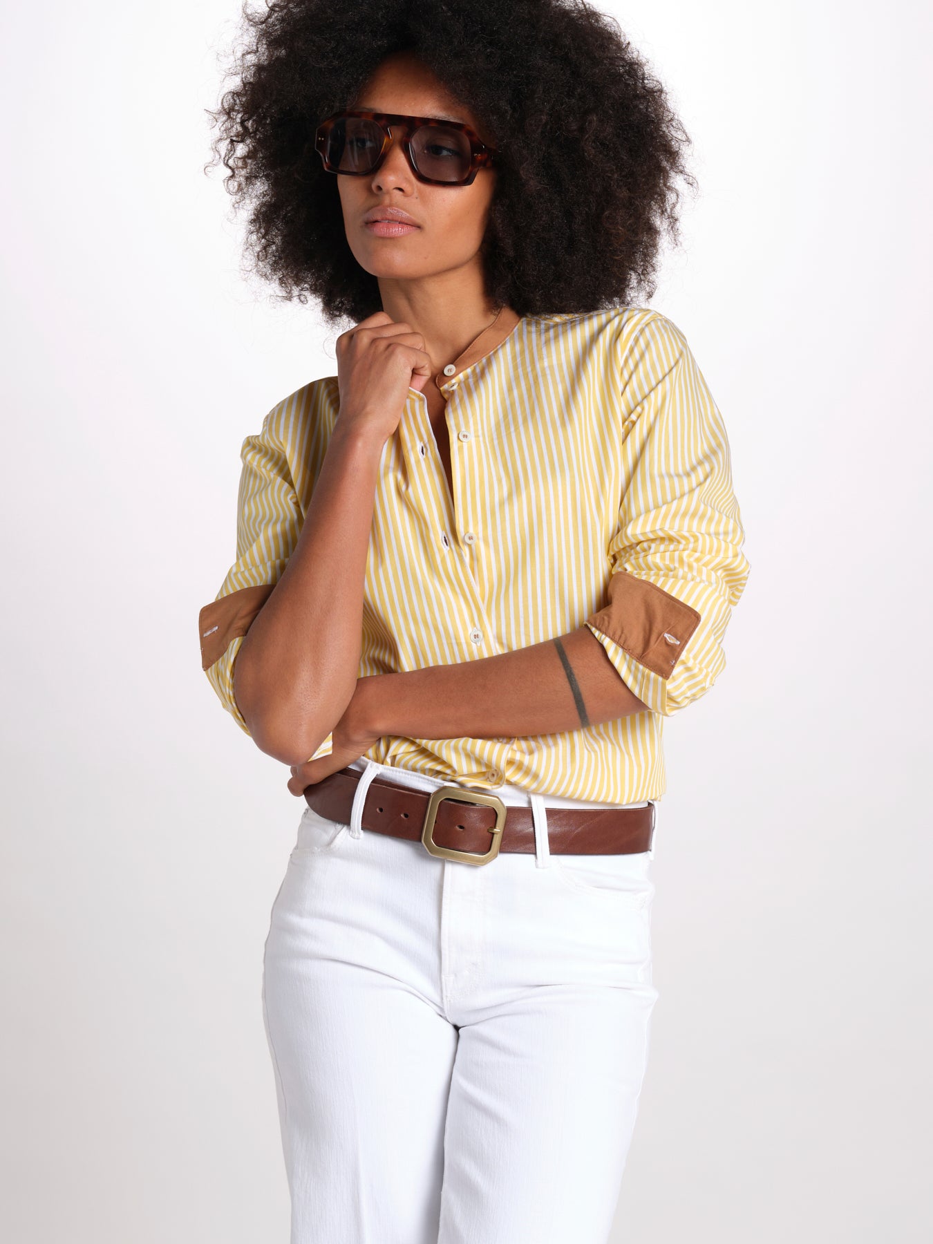 camicia a righe con collo guru MICA5630 BG milaura 