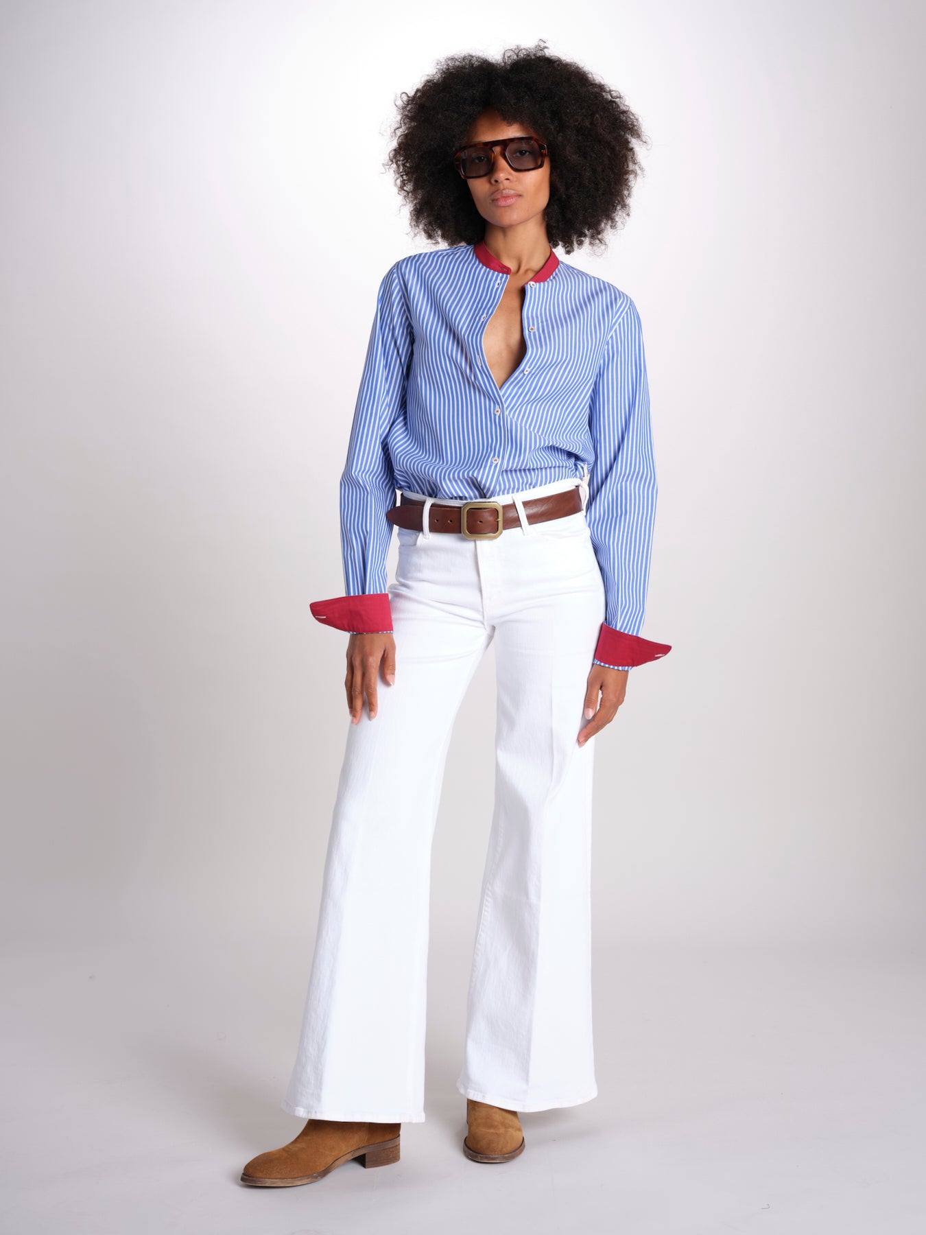 camicia a righe con collo guru MICA5630 BT milaura 