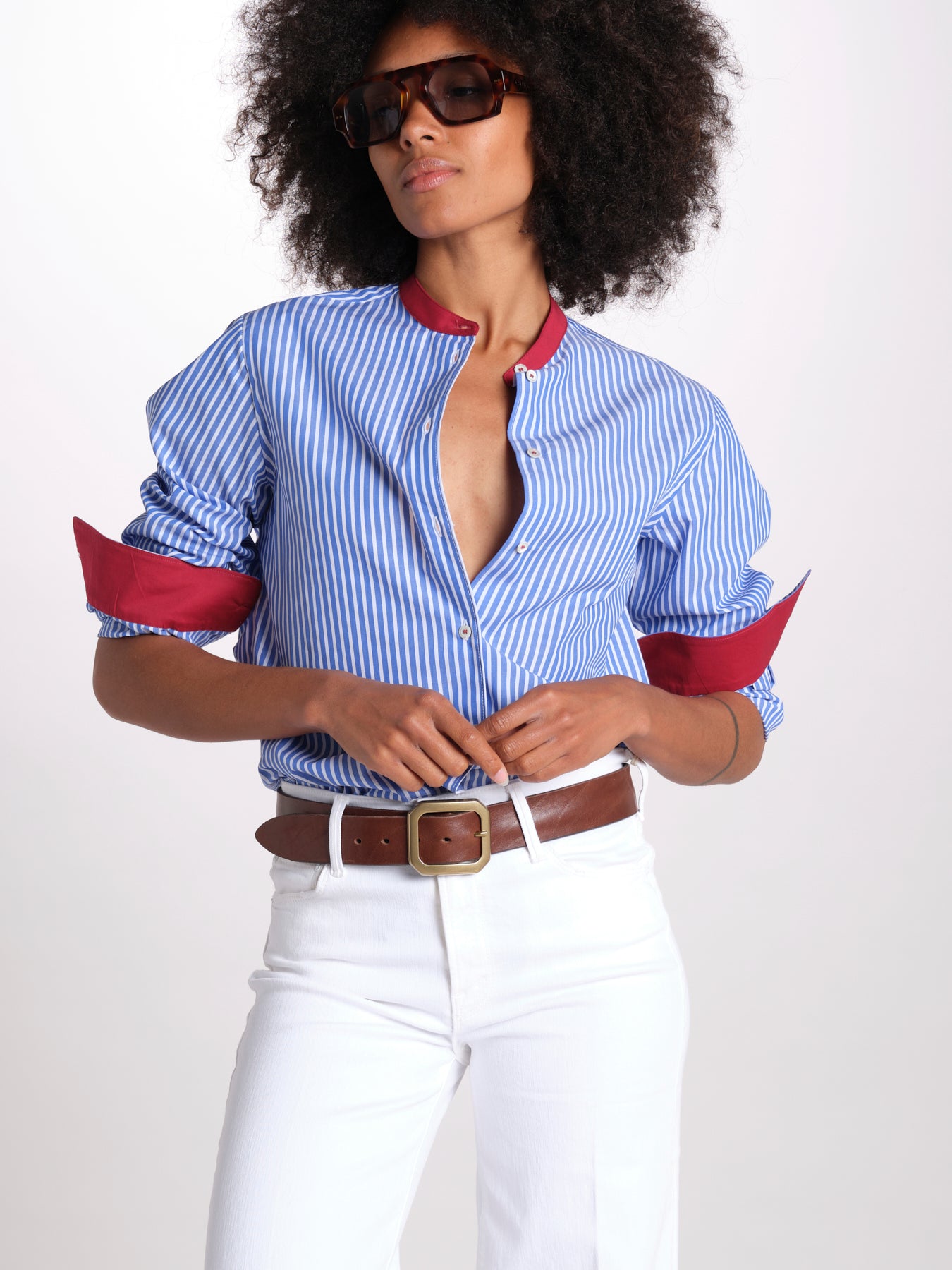 camicia a righe con collo guru MICA5630 BT milaura 