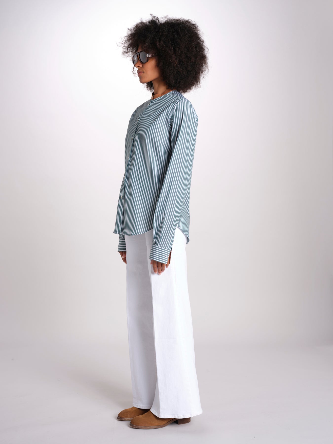 camicia a righe con collo guru MICA5630 BV milaura 