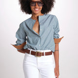 camicia a righe con collo guru MICA5630 BV milaura 