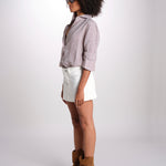 minigonna denim MIETTA C43 IVORY milaura 