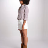 minigonna denim MIETTA C43 IVORY milaura 
