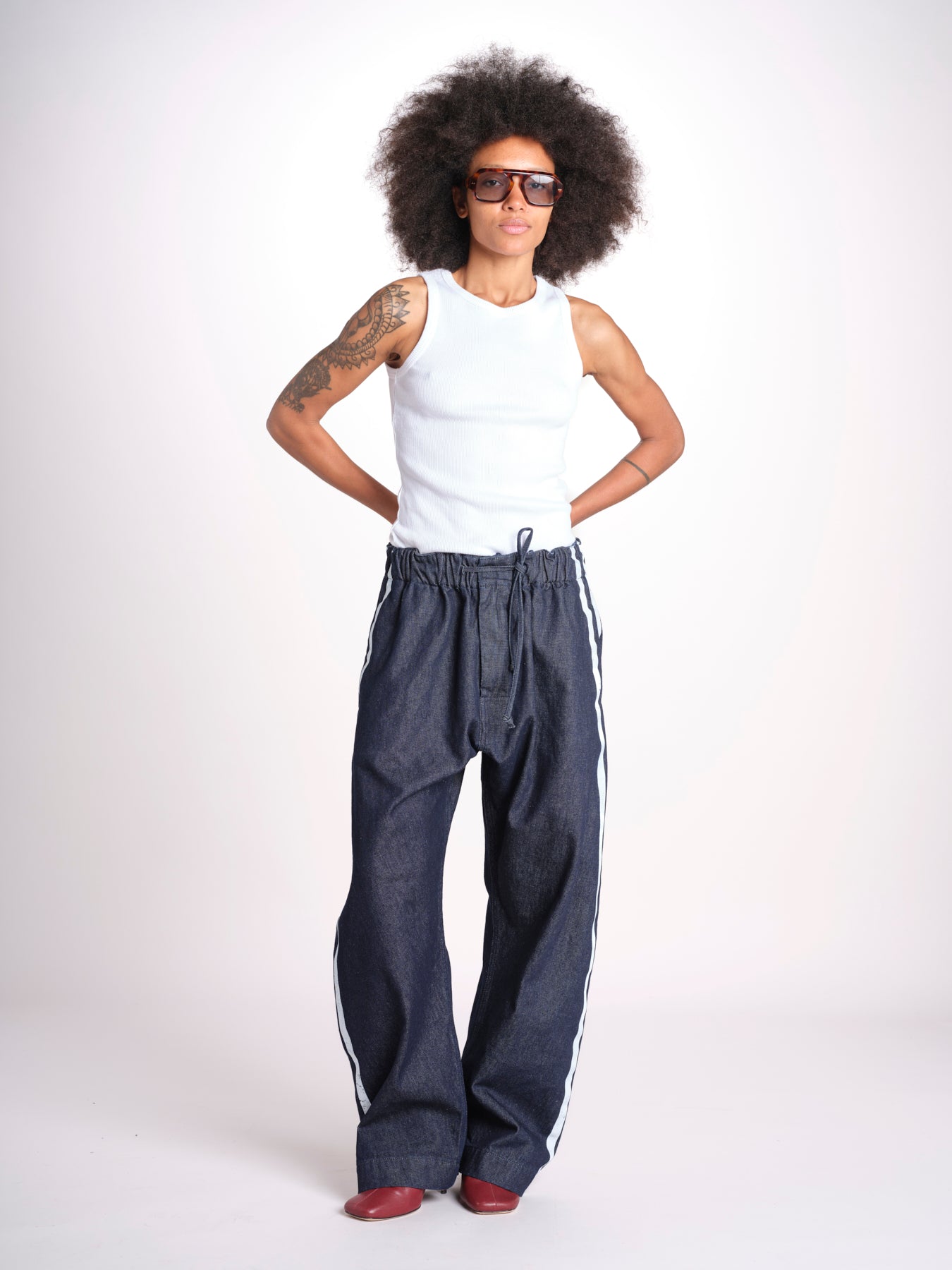 denim con coulisse e bande MILVA C44D DENIMBLU milaura 