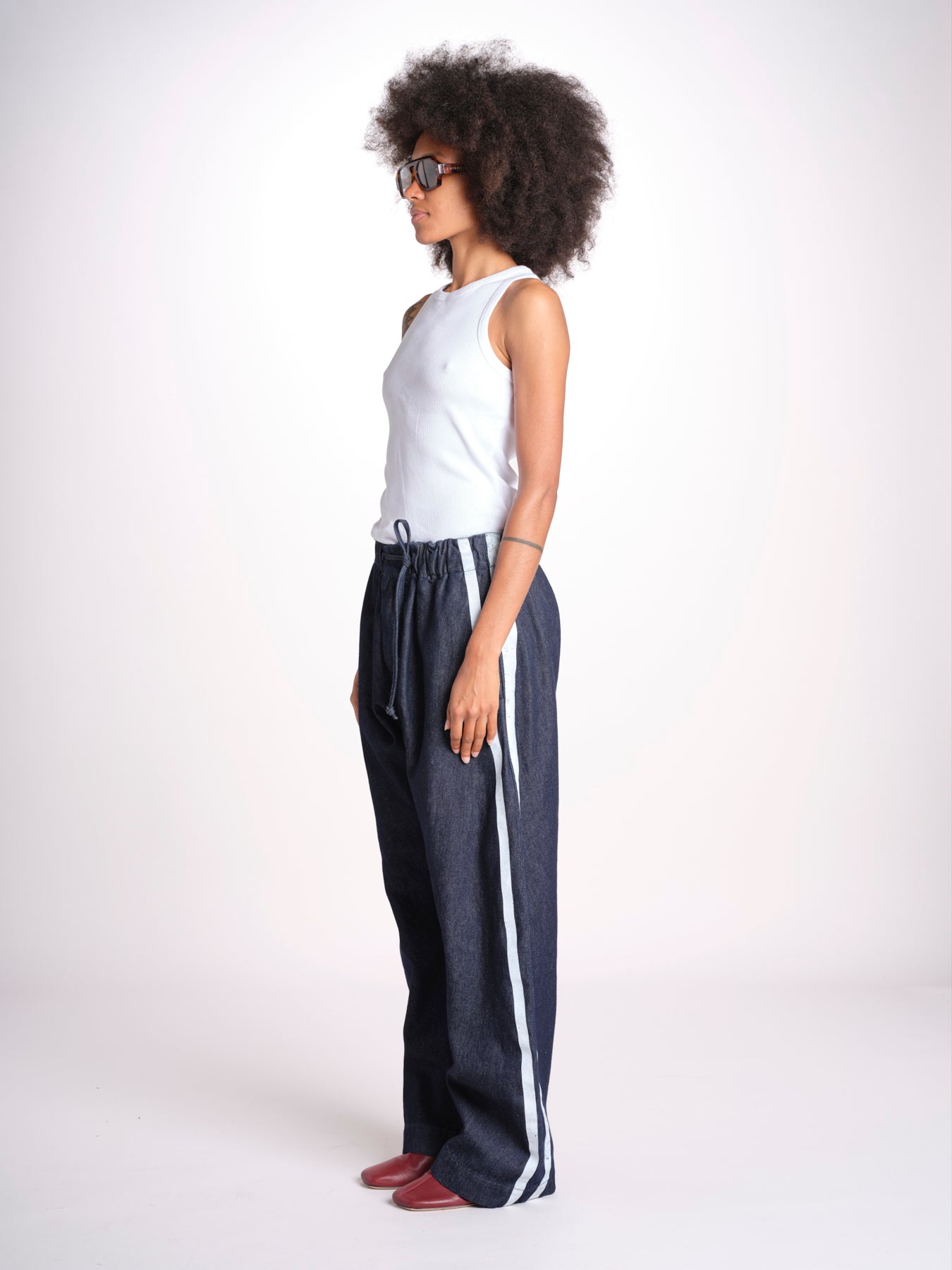 denim con coulisse e bande MILVA C44D DENIMBLU milaura 
