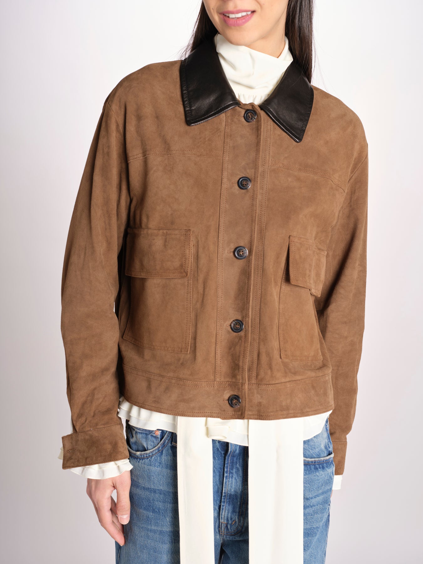 giubbino camoscio colletto nappa P833 TOR milaura 