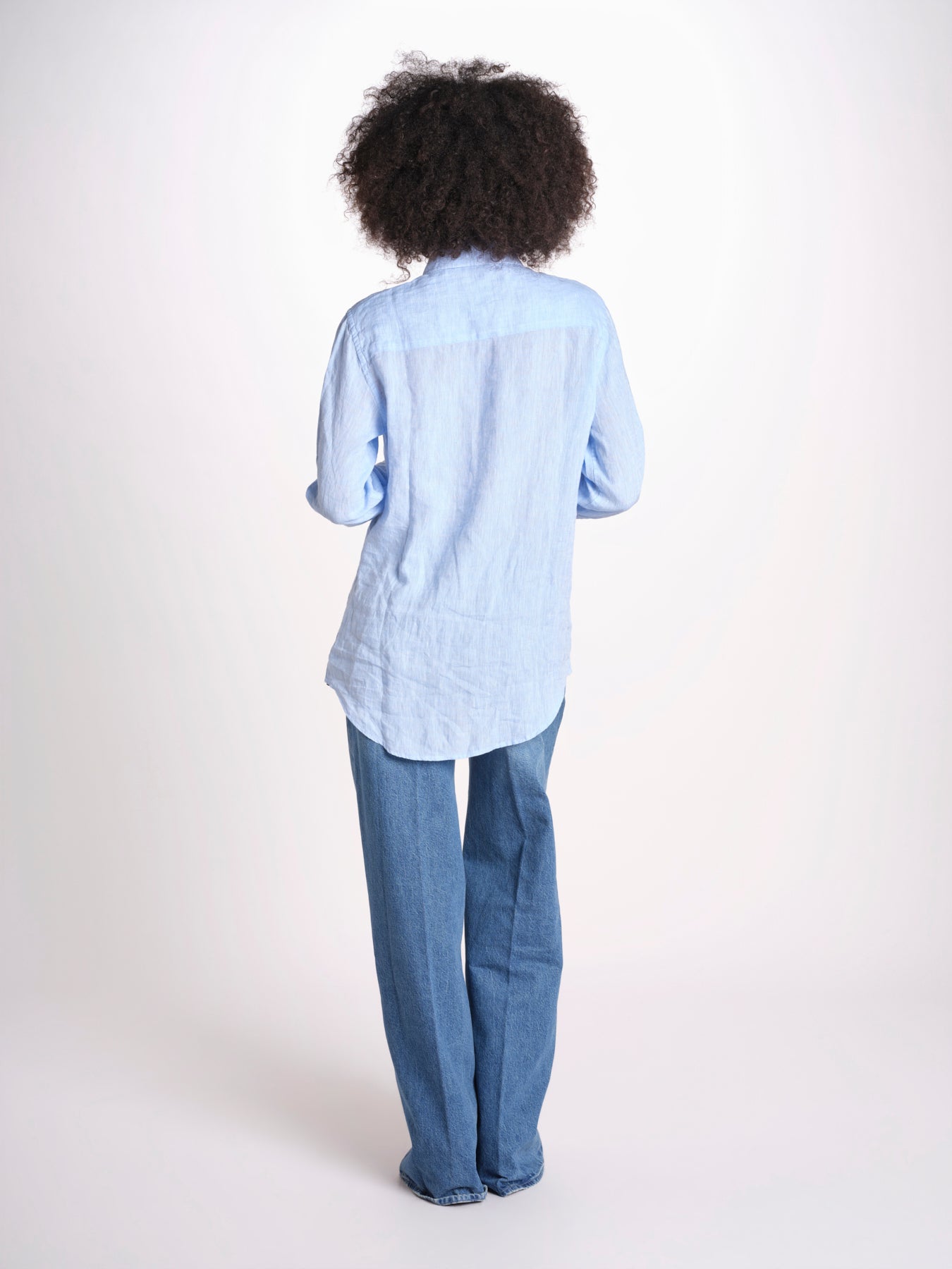 camicia uomo lino con automatici SABRILI AZZURRO milaura 