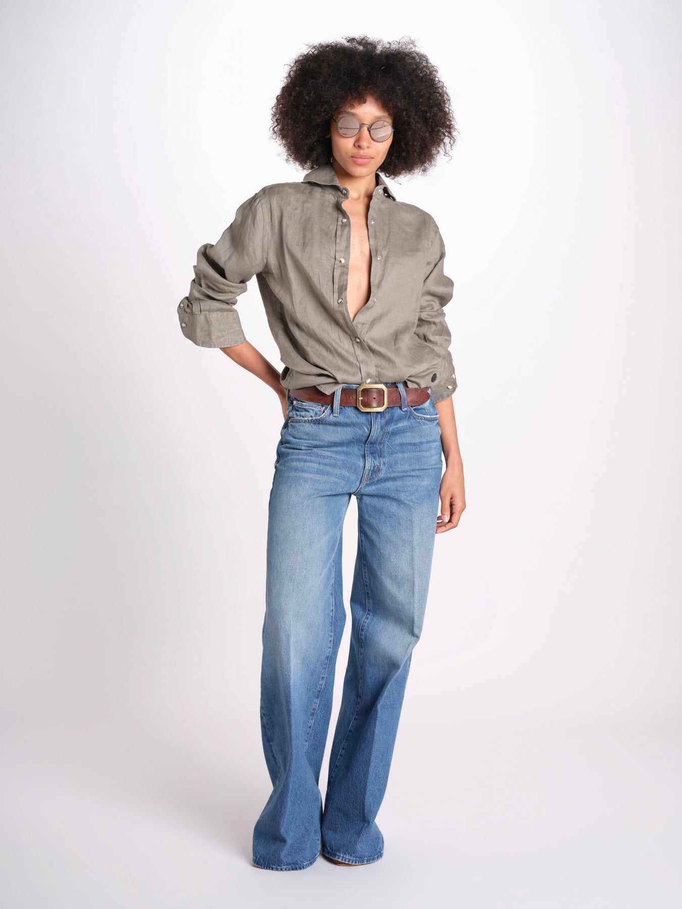 camicia uomo lino con automatici SABRILI MILITARE milaura 
