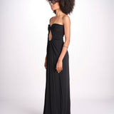 abito lungo con scollo cuore in jersey THE FLORENCE CR339 BLACK misha 