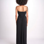 abito lungo con scollo cuore in jersey THE FLORENCE CR339 BLACK misha 