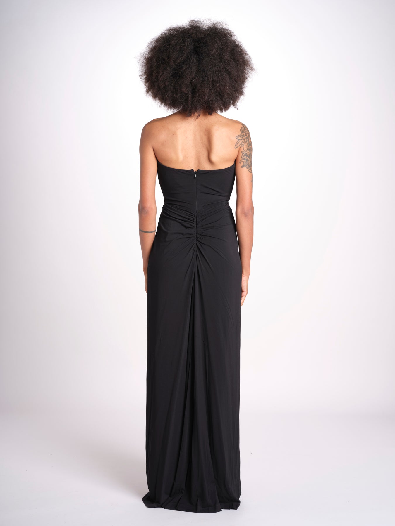 abito lungo con scollo cuore in jersey THE FLORENCE CR339 BLACK misha 