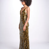 abito in paillettes THE SAPHIRE OLIVE misha 
