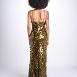 abito in paillettes THE SAPHIRE OLIVE misha 