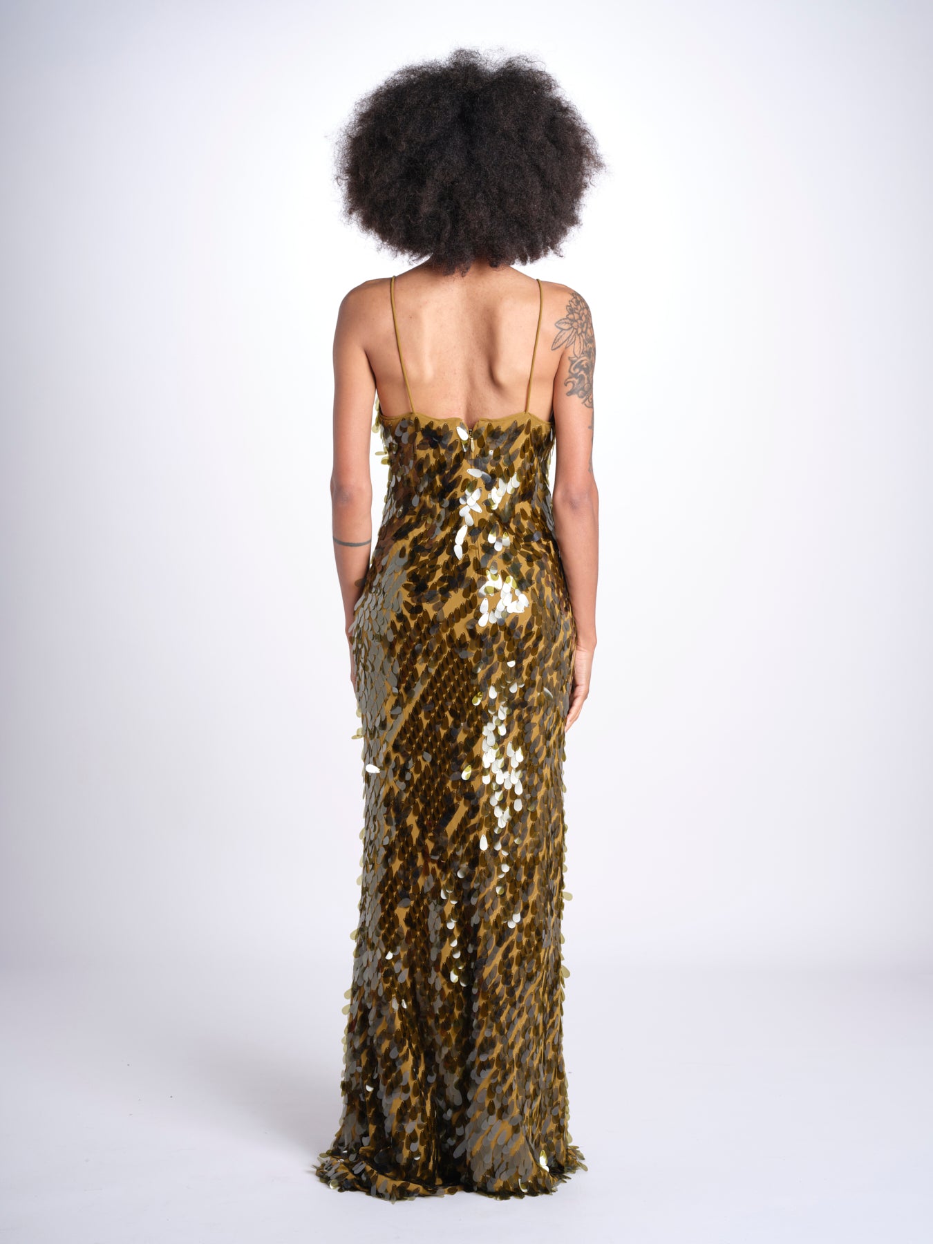abito in paillettes THE SAPHIRE OLIVE misha 