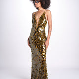 abito in paillettes THE SAPHIRE OLIVE misha 
