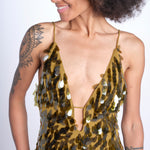 abito in paillettes THE SAPHIRE OLIVE misha 