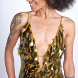 abito in paillettes THE SAPHIRE OLIVE misha 
