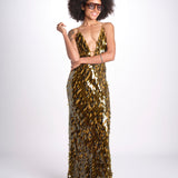 abito in paillettes THE SAPHIRE OLIVE misha 