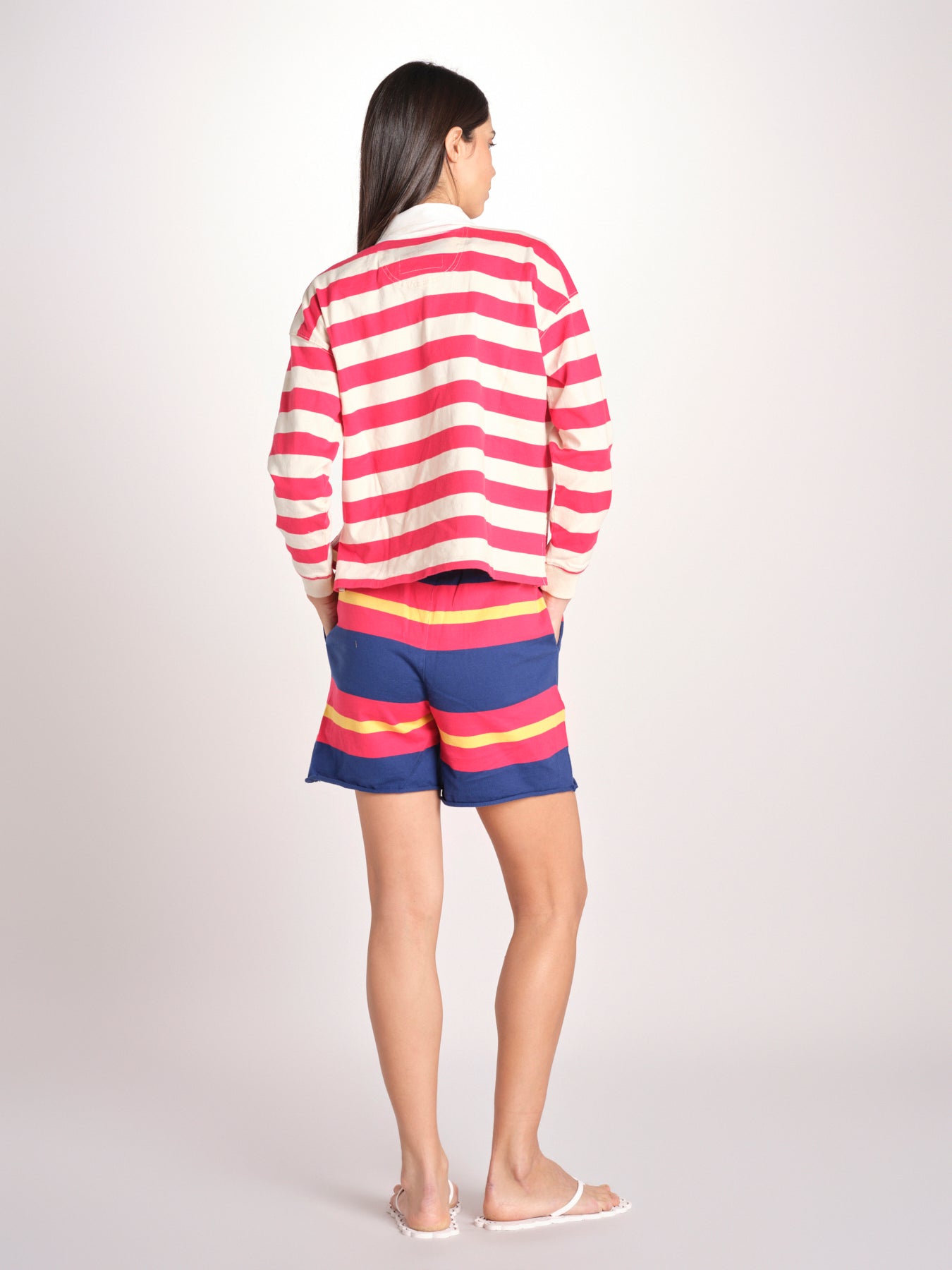 polo a righe maniche lunghe 8475-2020 THE BOXY MATCH GOR TANGO RED.CREAM mother 