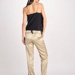 pantalone in shantung B033-5980-1186 KAKI CHIARO n21 