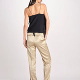 pantalone in shantung B033-5980-1186 KAKI CHIARO n21 