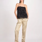 pantalone in shantung B033-5980-1186 KAKI CHIARO n21 