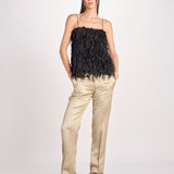 pantalone in shantung B033-5980-1186 KAKI CHIARO n21 