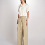 pantalone in canvas con pinces B042-02152-1186 KAKI CHIARO n21 