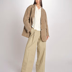 pantalone in canvas con pinces B042-02152-1186 KAKI CHIARO n21 
