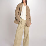 pantalone in canvas con pinces B042-02152-1186 KAKI CHIARO n21 