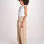pantalone over in lino B042-3640-1231 NOCCIOLA n21 