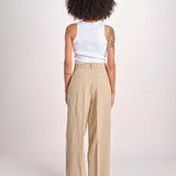 pantalone over in lino B042-3640-1231 NOCCIOLA n21 