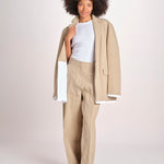 pantalone over in lino B042-3640-1231 NOCCIOLA n21 