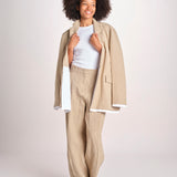 pantalone over in lino B042-3640-1231 NOCCIOLA n21 