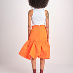 longuette con rouches C101-5844-3430 ARANCIO n21 