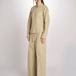 camicia in canvas G011-0212-1186 KAKI CHIARO n21 
